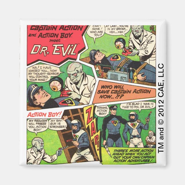 Vintage Dr. Evil Square Magnet (Front)