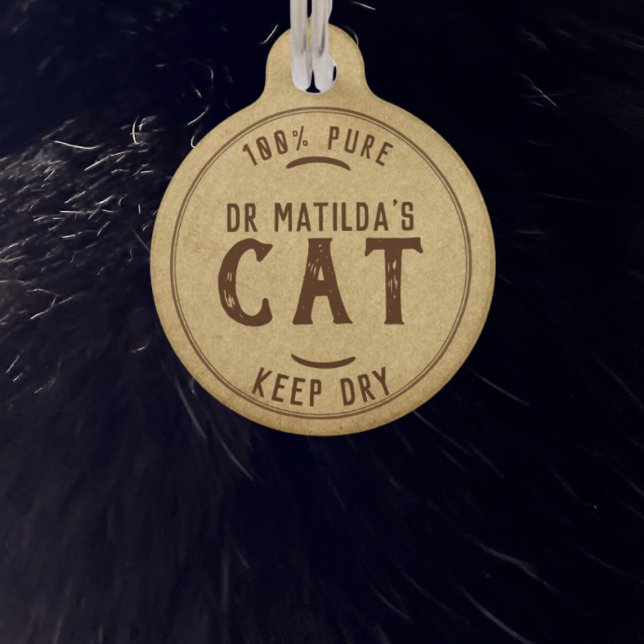 Vintage Dr Kitty Name Address Funny Pet ID Cat Tag (Creator Uploaded)