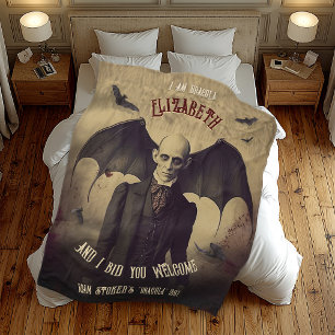 Vintage Dracula Gothic Horror Fleece Blanket