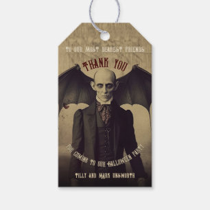 Vintage Dracula Vampyre Dracula Thank You Gift Tags