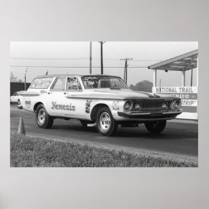 Vintage Drag - 1962 Dodge Wagon - Nemesis Poster