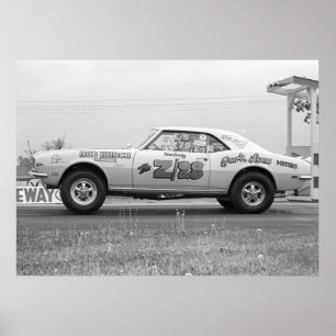 Vintage Drag - Chevy Camaro Z/28 Drag Poster