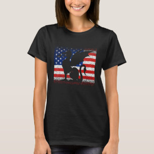 Vintage Dragon American Flag July 4th Women Men Us T-Shirt