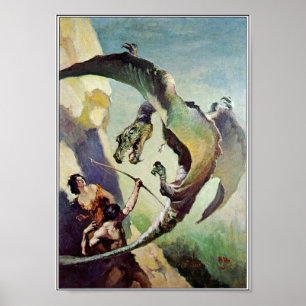 Vintage Dragon Cover Art by  J. Allen St. John Poster