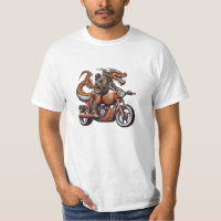 Vintage Dragon Riding a Motorcycle 