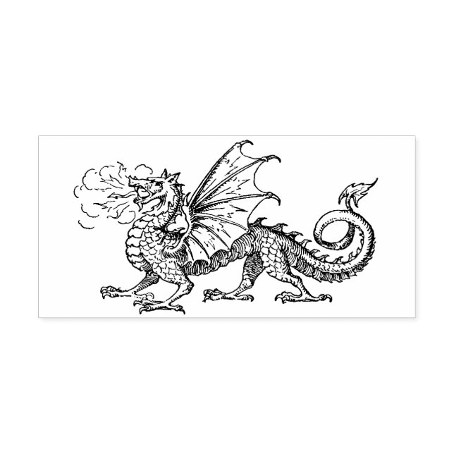 Vintage Dragon Rubber Stamp (Imprint)