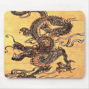 Vintage Dragon Tapestry Mouse Pad