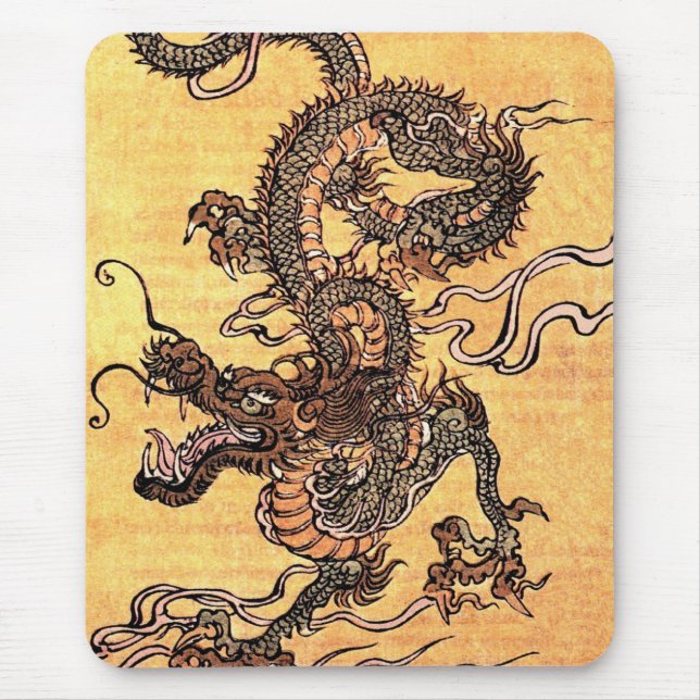Vintage Dragon Tapestry Mouse Pad (Front)