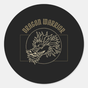 Vintage Dragon Warrior Classic Round Sticker