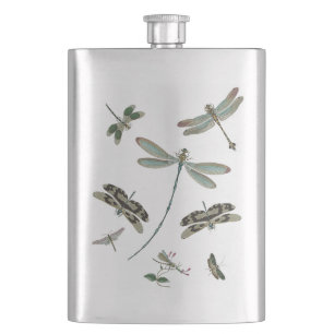Vintage Dragonflies Hip Flask
