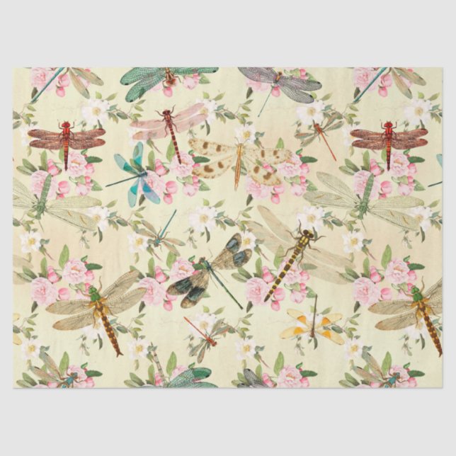 Vintage Dragonflies Series Design 14 Tissue Paper (Front)
