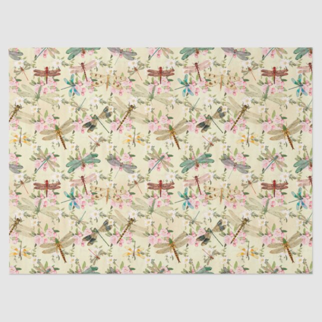 Vintage Dragonflies Series Design 14 Tissue Paper (Front)