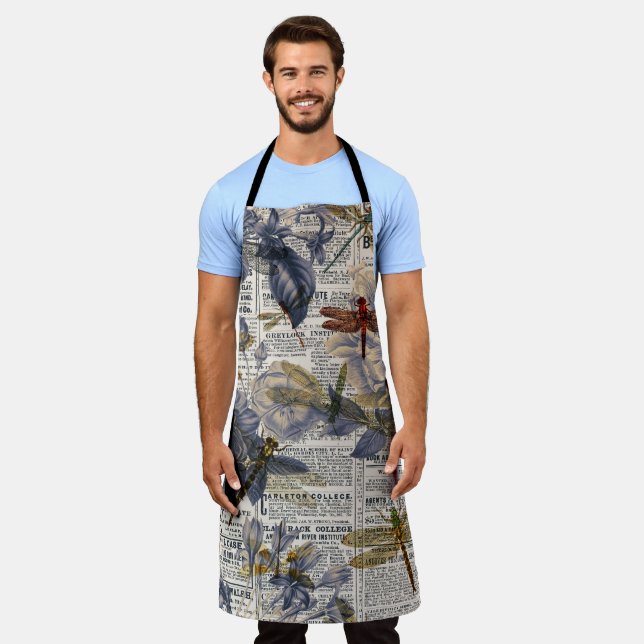 Vintage Dragonflies Series Design 5 Apron (Worn)