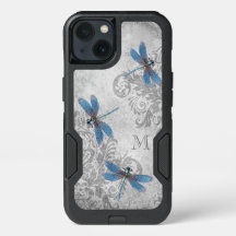 Vintage Dragonflies with Custom Monogram