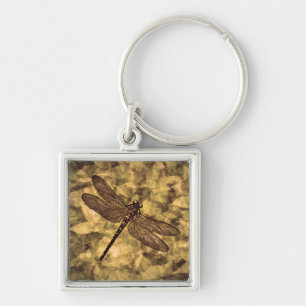 Vintage Dragonfly Art Key Ring