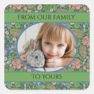 Vintage Dragonfly Flying in an English Garden Square Sticker