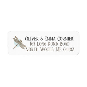 Vintage Dragonfly Personalised Return Address Return Address Label