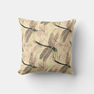 Vintage Dragonfly Print  Cushion