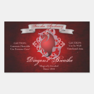 Vintage Dragons Breathe Halloween Bottle Stickers