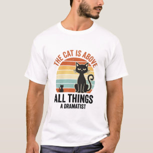 Vintage Dramatic Cat Humour Shirt Design_1