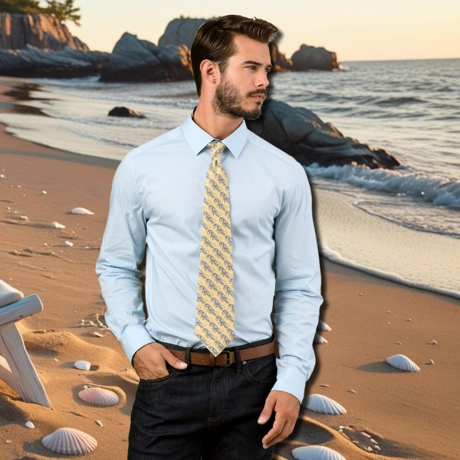 Vintage drawibg lobster pattern tie (Creator Uploaded)