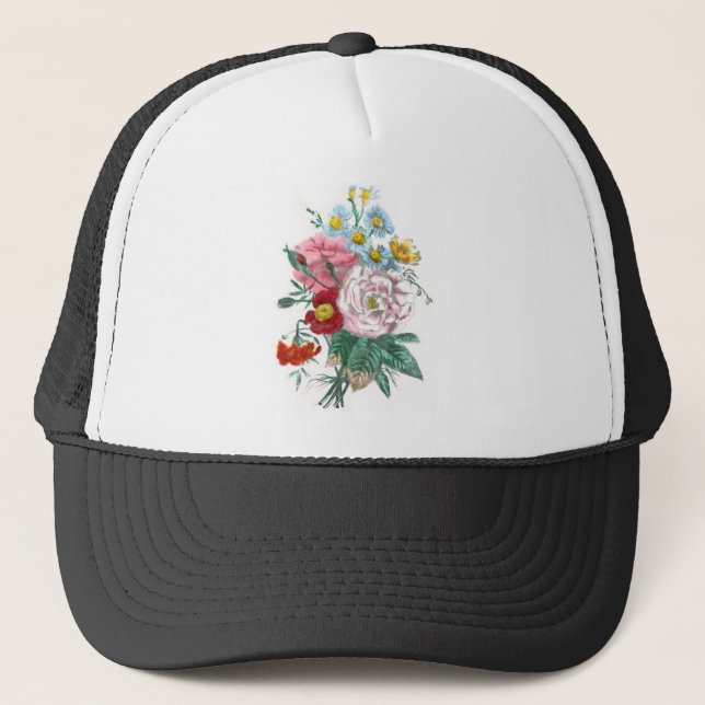 Vintage Drawing: Bengal Roses Trucker Hat (Front)