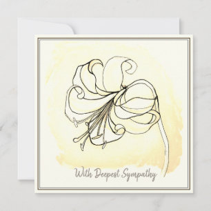 Vintage Drawing Black & White Lily Sympathy Card