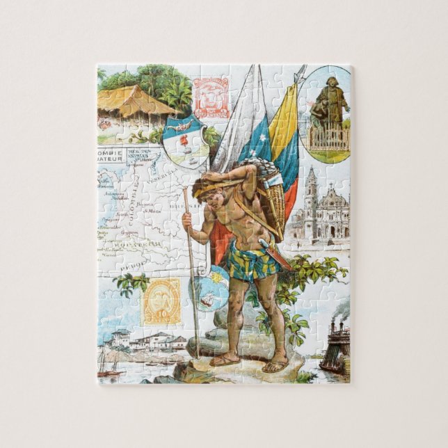 Vintage Drawing: Colombia and Ecuador Jigsaw Puzzle (Vertical)