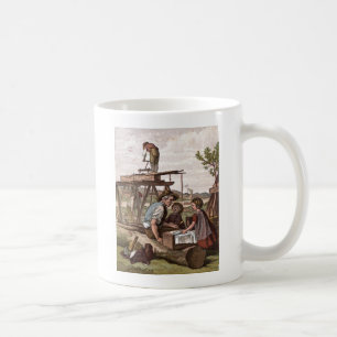 Vintage Drawing: Construction Workers Coffee Mug