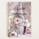 Vintage Drawing of a Pink Gnome on snow Planner<br><div class="desc">Vintage Drawing of a Pink Gnome on snow. This design is customisable. You can change the text, font, pictures, background, colours. You can also add or erase text with any font that you like. You can do any changes to this design according to your needs and desires. In order to...</div>