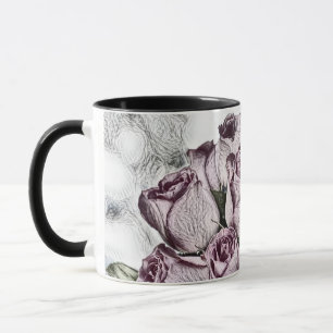 Vintage drawing of Pink Roses Bucket Mug