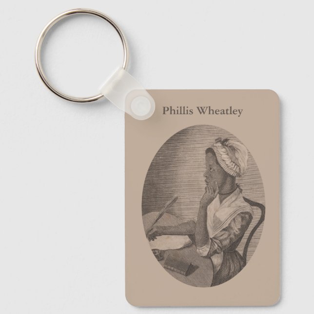 Vintage Drawing of Poet Phillis Wheatley Key Ring (Front)