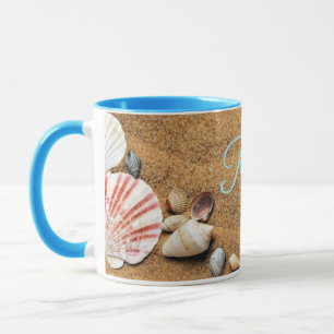 Vintage Drawing of Seashells on Sand  Mug