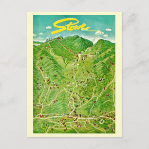 Vintage Drawing of Stowe Vermont Postcard