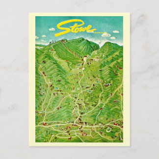 Vintage Drawing of Stowe Vermont Postcard