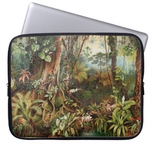 Vintage drawing of tropical forest plants from the laptop sleeve