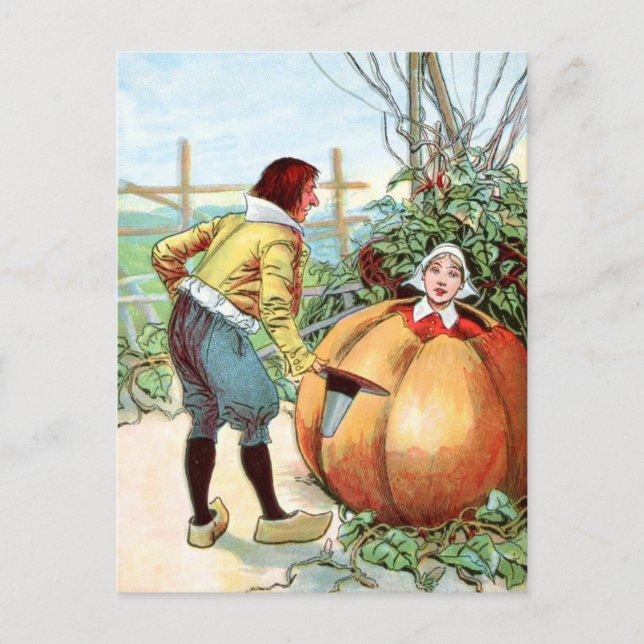 Vintage Drawing: Peter Pumpkin Eater Postcard (Front)