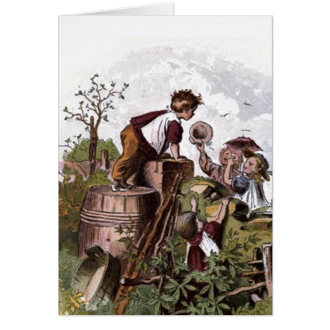 Vintage Drawing:  Playing Children (Front)