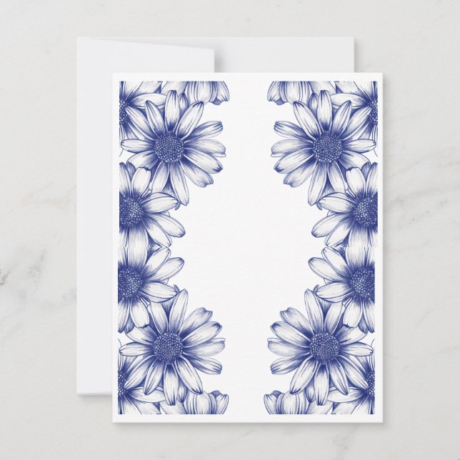Vintage drawing purple daisy card (Front)