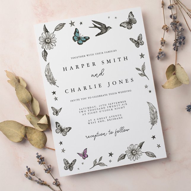 Vintage Drawing Simple Wedding  Invitation (Creator Uploaded)