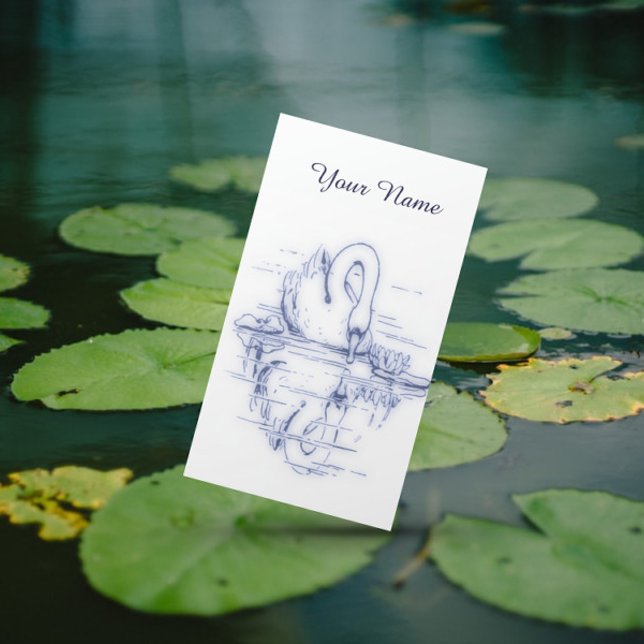 Vintage drawing -  Swan reflection - Business Card (Creator Uploaded)
