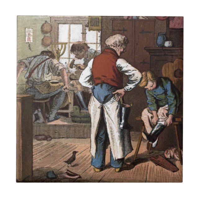 Vintage Drawing: The Shoemaker Tile (Front)