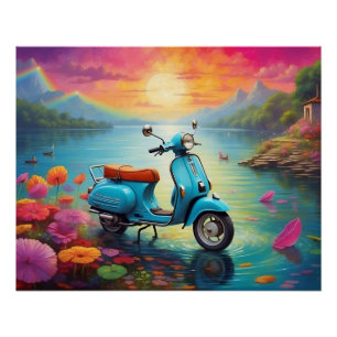 Vintage Dream Over the Enchanted Lake Poster