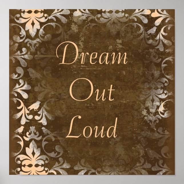 Vintage Dream Quote Poster Print (Front)