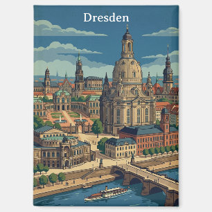 Vintage Dresden Germany Travel Art Magnet