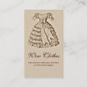 vintage dress fashionable business card