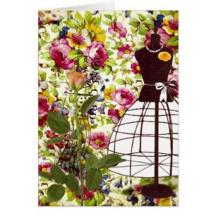 Vintage Dress Form and Flowers