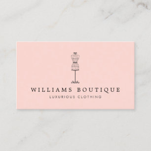 Vintage Dress Form Boutique Blush Business Card