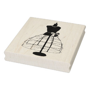 Vintage Dress Form Rubber Art Stamp