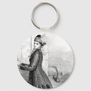 Vintage Dress Key Ring